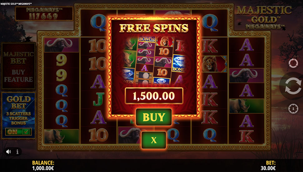 Majestic Gold Megaways slot machine