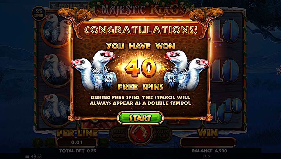 Majestic King Christmas Edition slot free spins