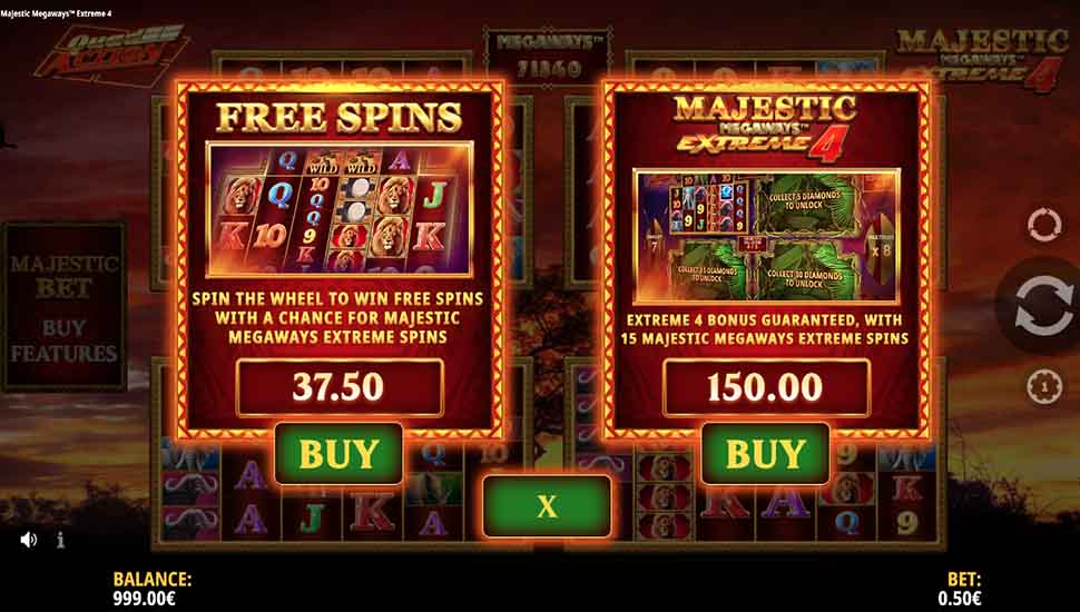Majestic Megaways Extreme 4 slot Buy Bonuses