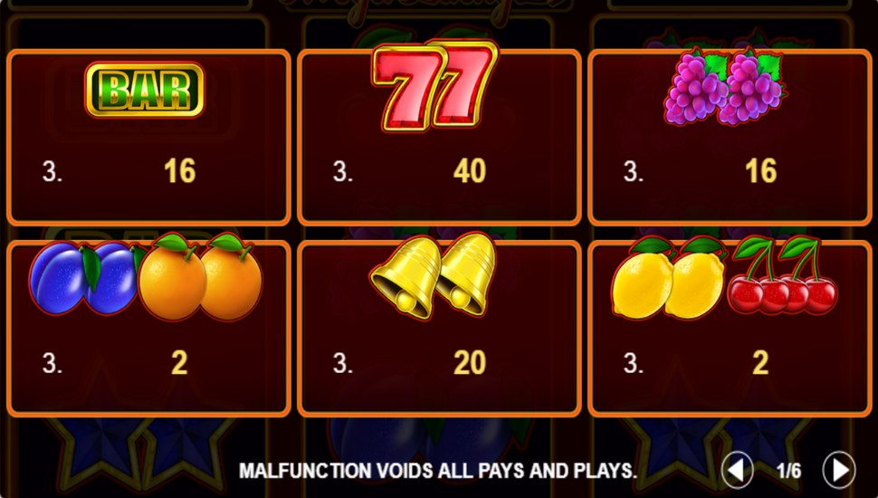 Mega Lucky 27 Slot - Paytable