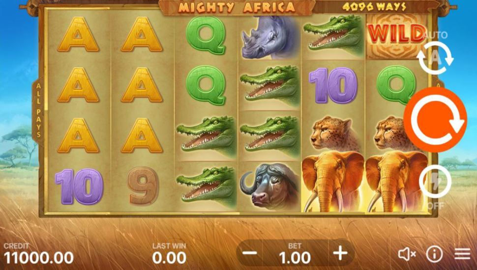 Mighty Africa: 4096 ways slot mobile