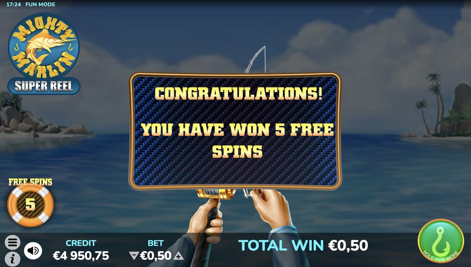 Mighty Marlin Super Reel fishing game bonus