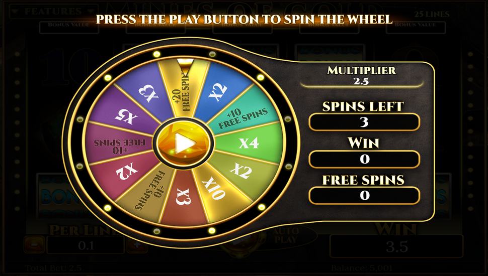 Mines of Gold Slot - Free Spins