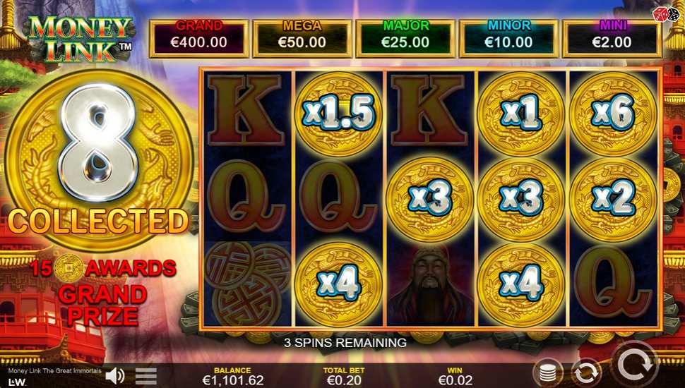 Money link the great immortals slot Money Link Feature