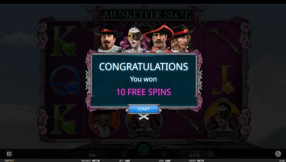 Musketeer slot - feature