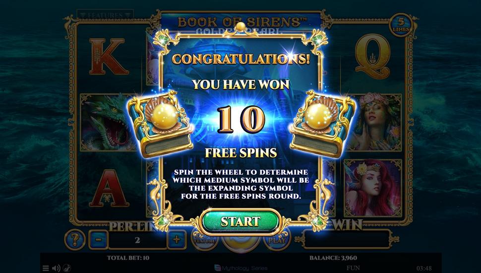 Mythology Series: Book of Sirens Golden Pearl Slot - Free Spins