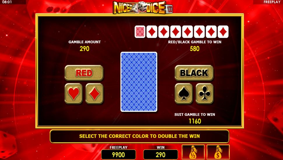 Nicer Dice 100 Slot - Gamble Feature