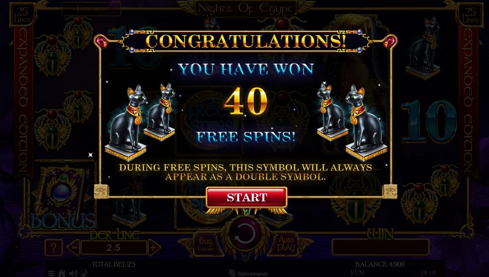Nights of Egypt Expanded Edition Slot - Free Spins