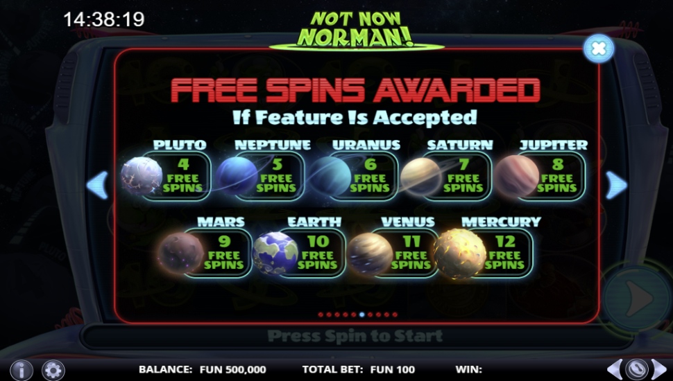 Not now norman! slot - free spins