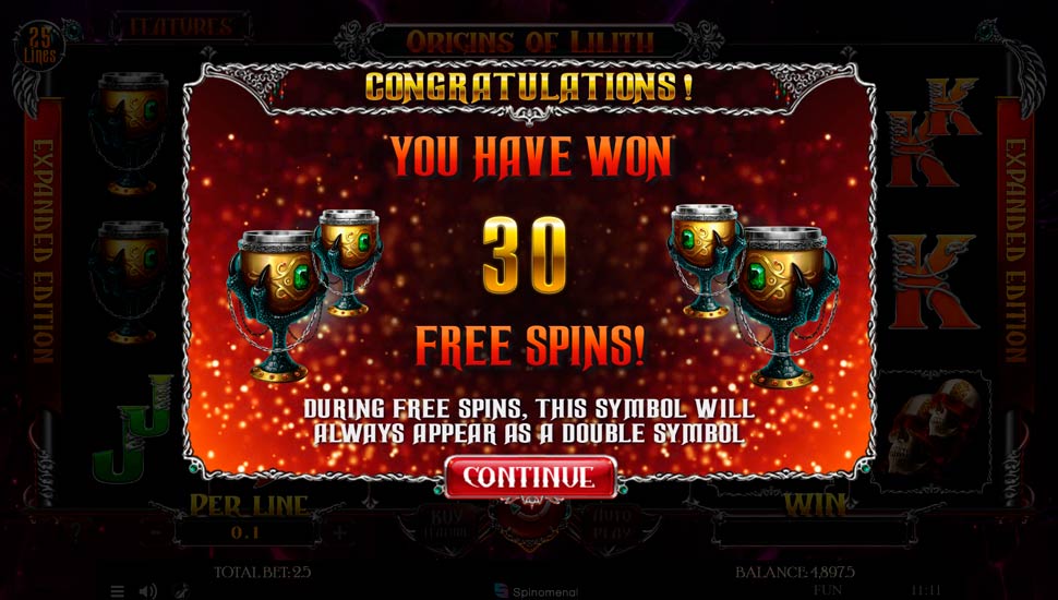 Origins of Lilith Expanded Edition slot Free Spins