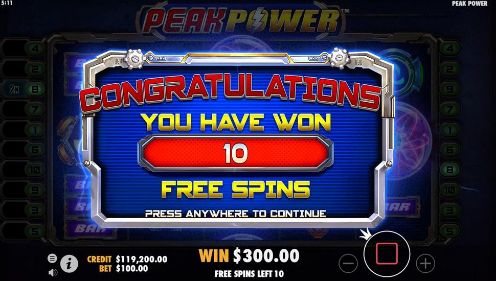 Peak Power Slot - Free Spins