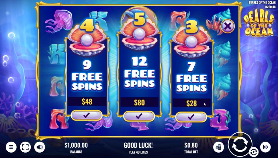 Pearls of the Ocean slot - feature