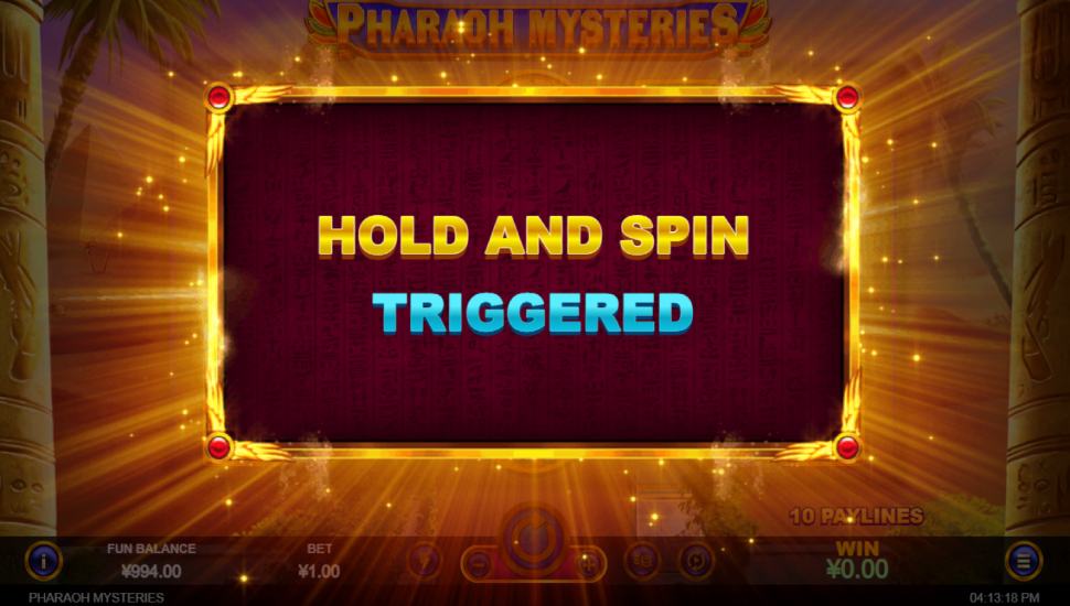 Pharaoh Mysteries slot - feature
