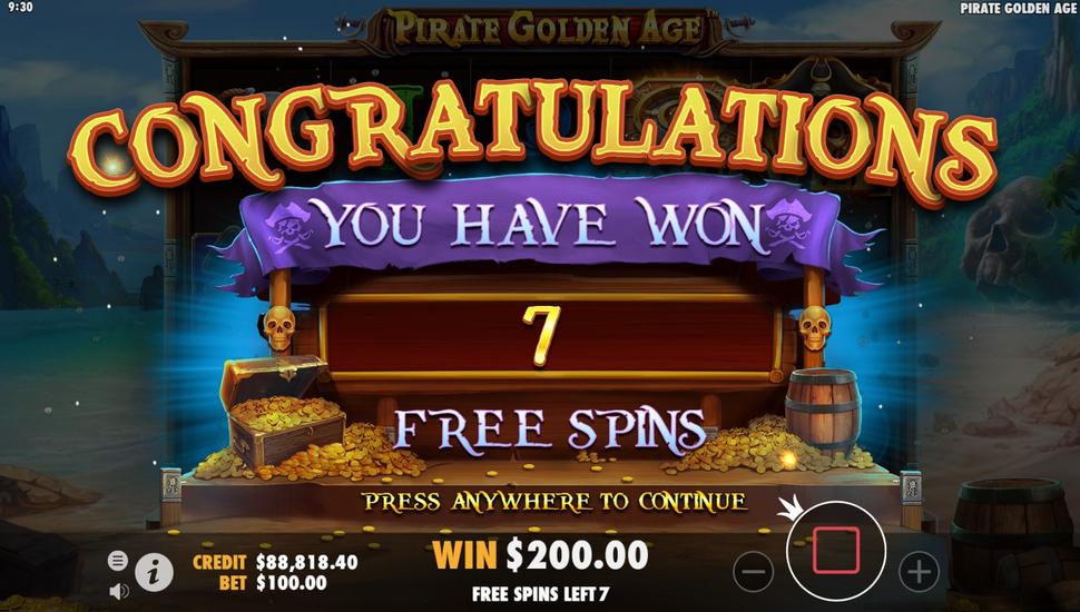 Pirate Golden Age Slot - Free Spins