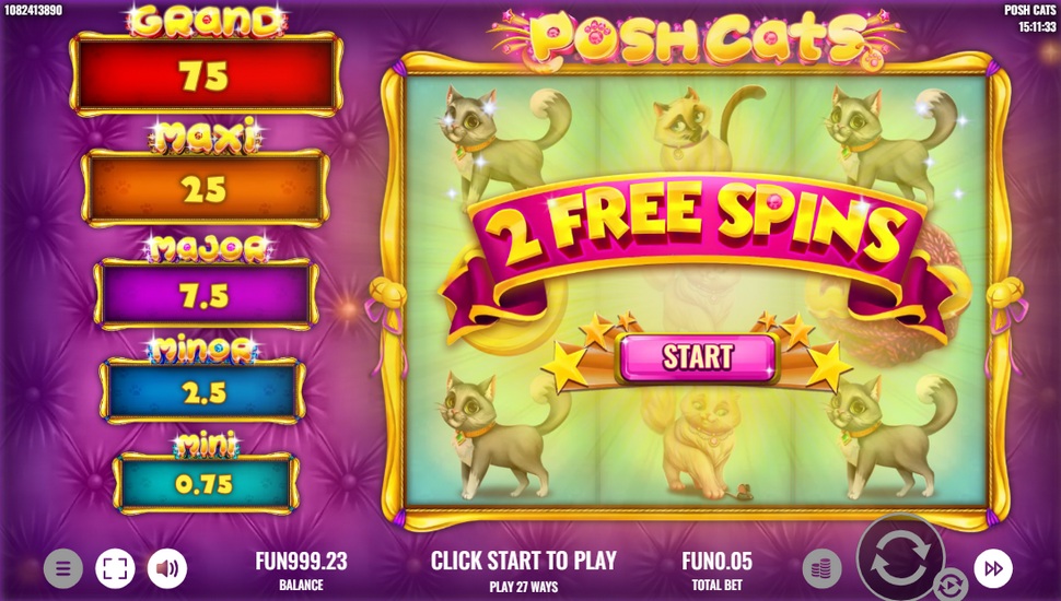 Posh Cats slot - free spins
