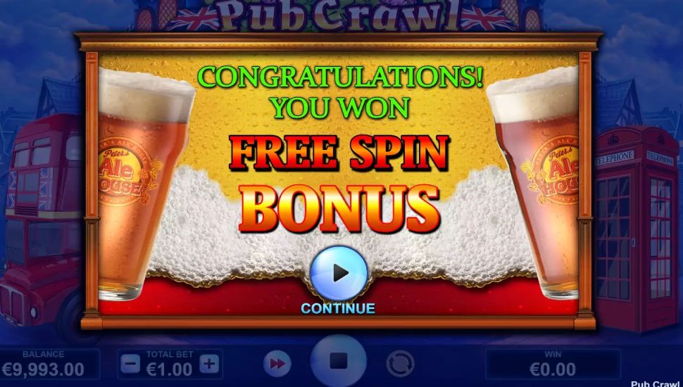 Pub Crawl Slot - Free Spin bonus
