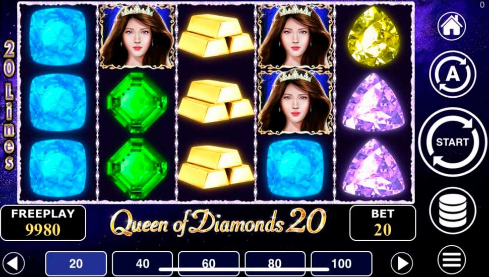 Queen of Diamonds 20 slot mobile