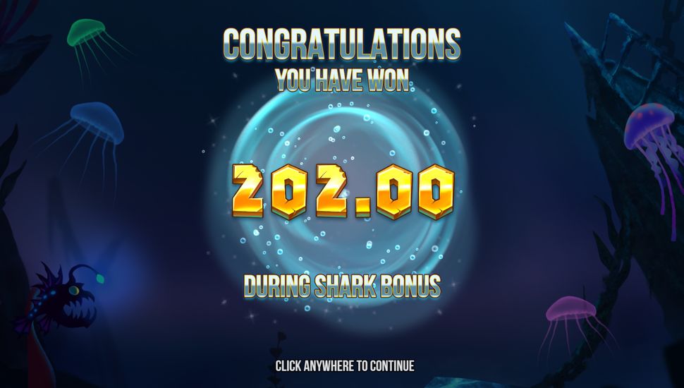 Swim towards blasting bonuses in Razor Shark slot!