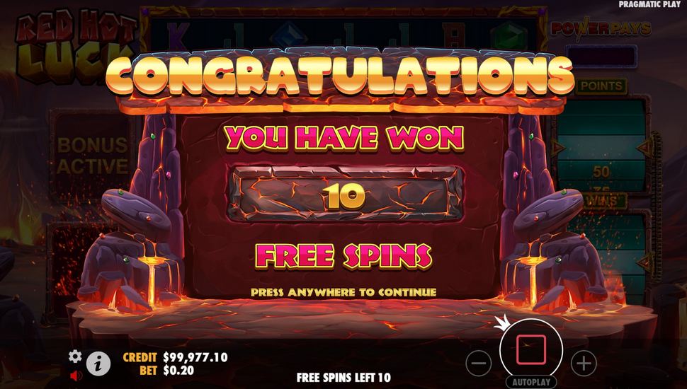 Red Hot Luck slot free spins