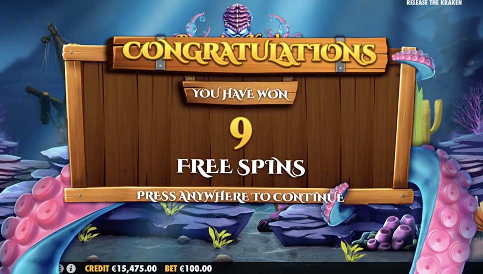 Release the Kraken slot free spins