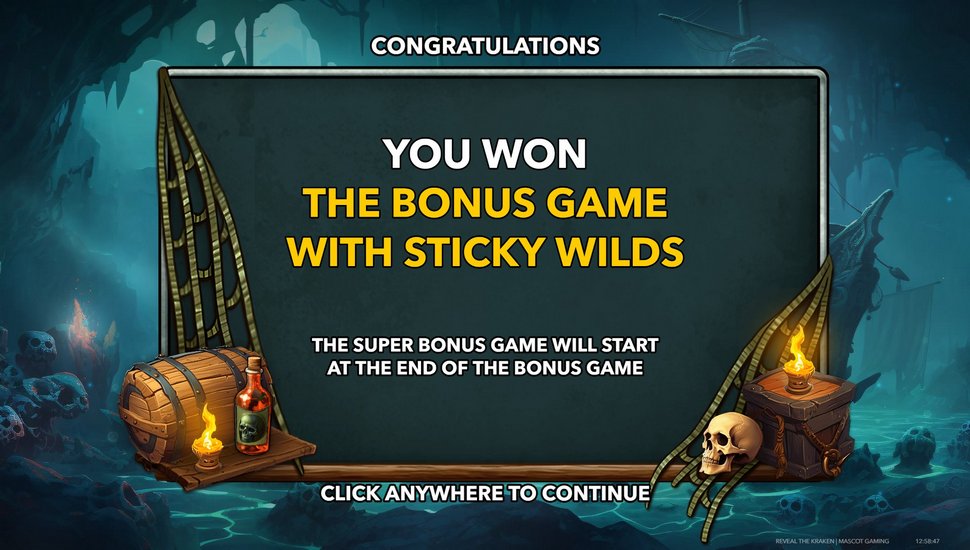 Reveal The Kraken slot bonus game