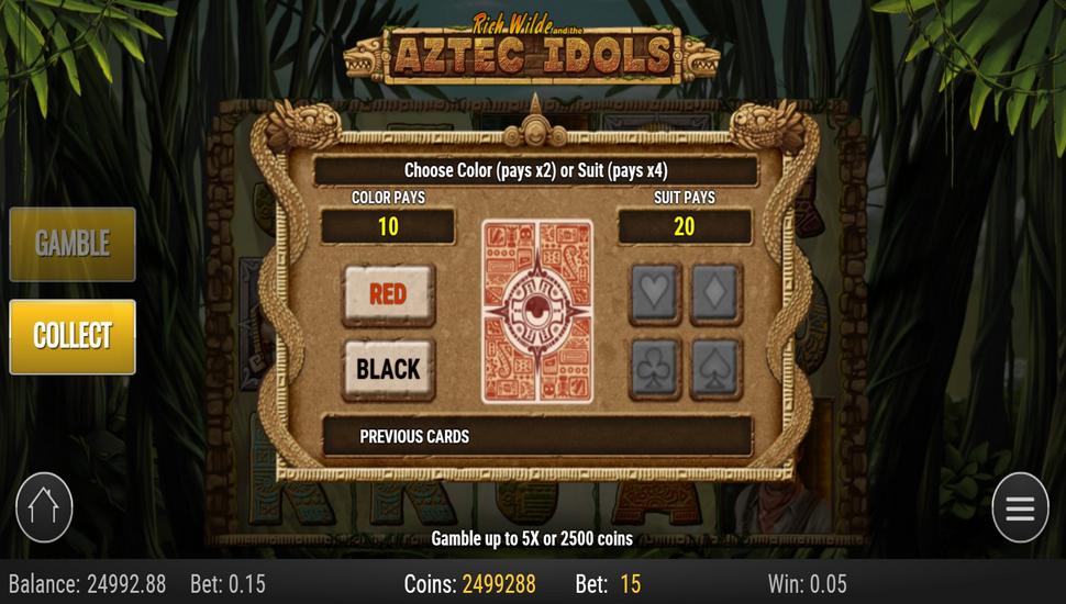 Rich Wilde and the Aztec Idols Slot - Gamble Feature