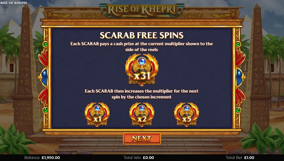 Rise of Khepri Slot - Free Spins