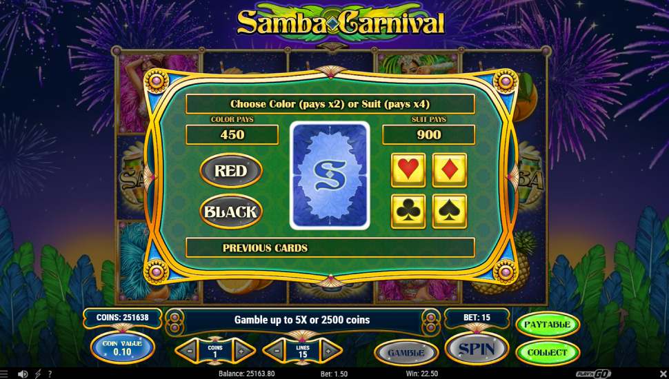 Samba Carnival slot - Risk game