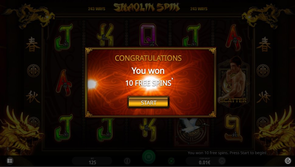 Shaolin spin slot - feature