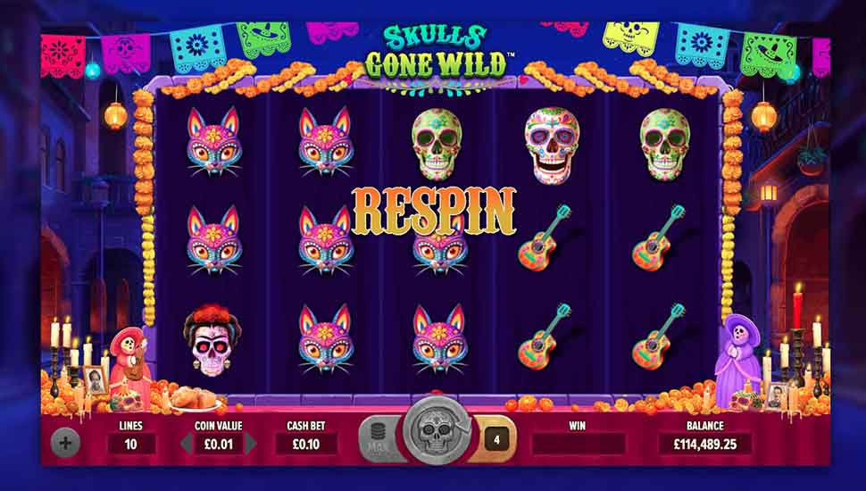 Skulls Gone Wild slot respin