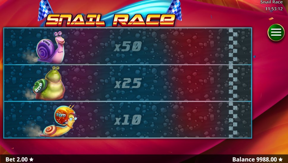 Snail Race slot - feature