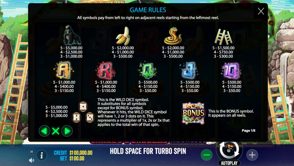 Snakes and Ladders Megadice Avaliação online do slot & Jogo do