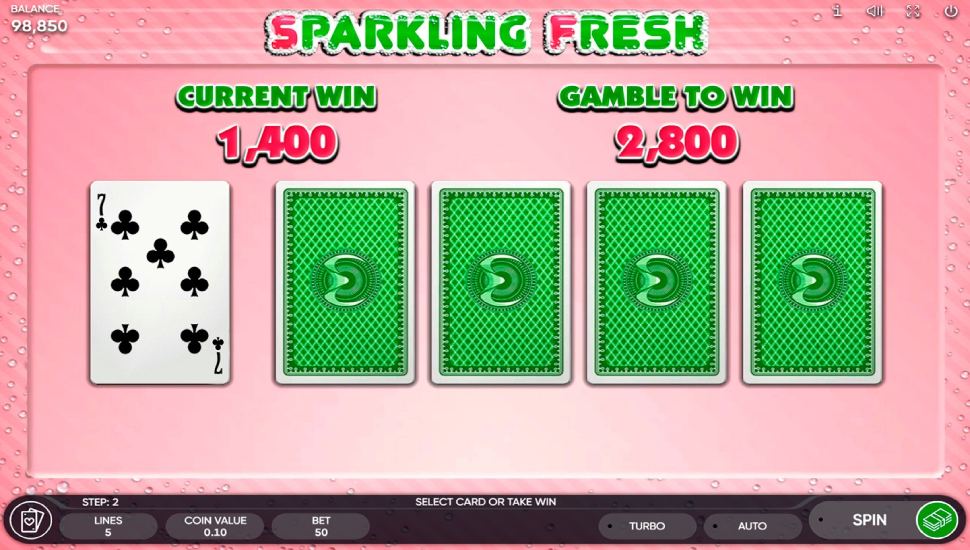 Sparkling fresh slot - Risk game