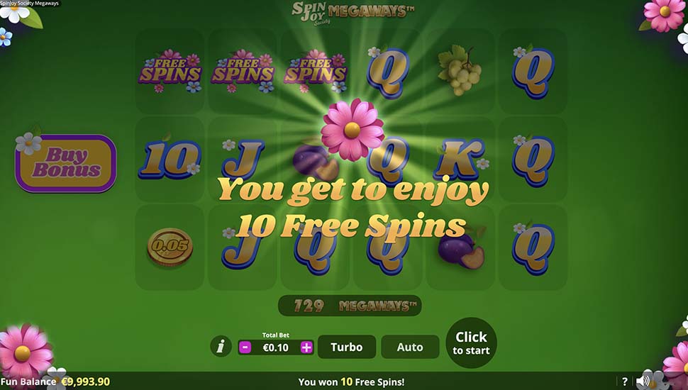 SpinJoy Society Megaways slot free spins