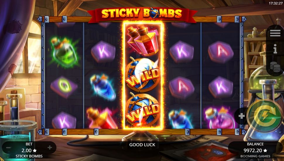 Sticky bombs slot random bonus reel