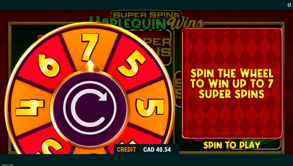 Super Spins Harlequin Wins slot Super Spins