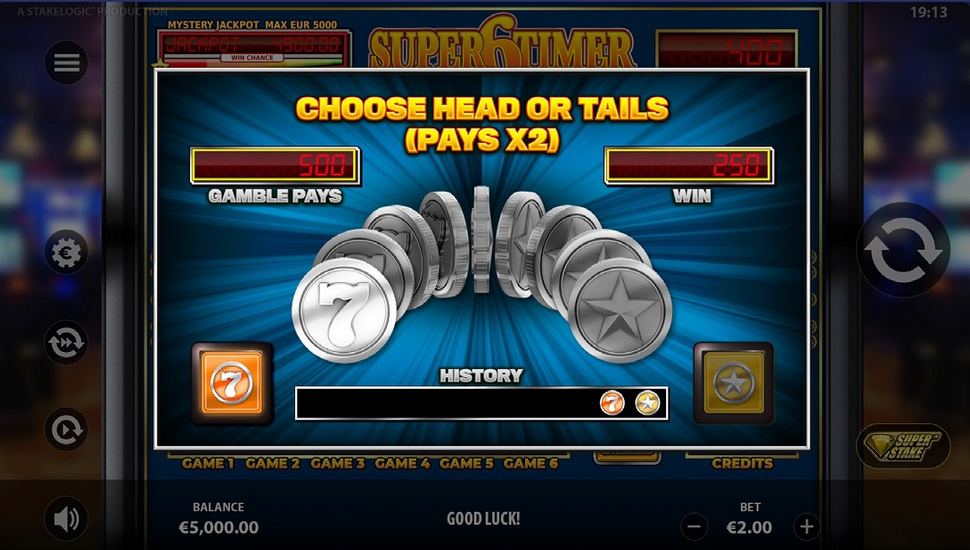 Super6Timer Slot - Gamble Feature