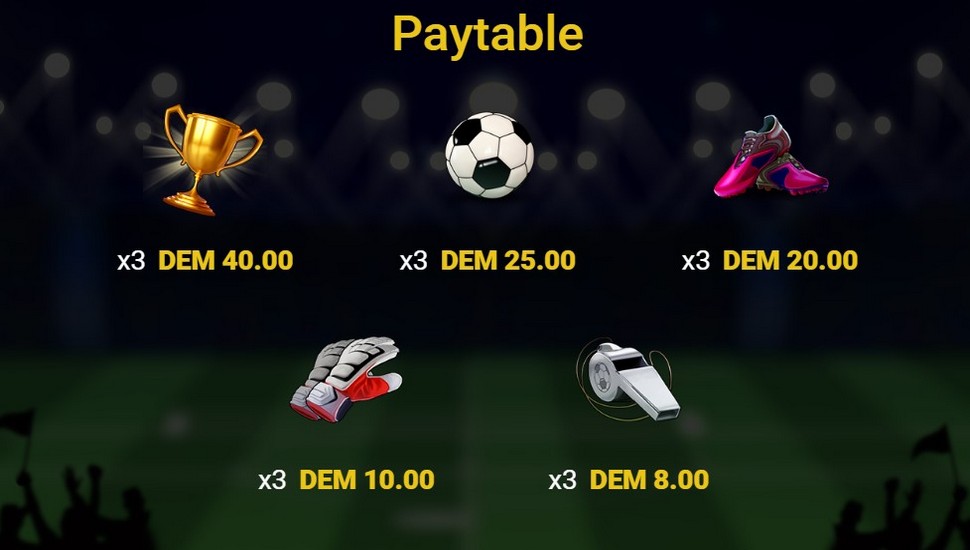 Superb Cup Slot - Paytable