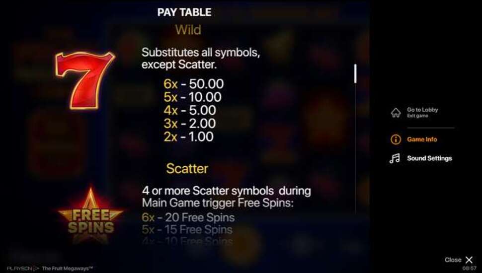 The Fruit Megaways - payout