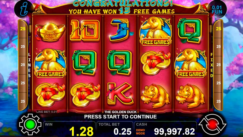 The golden duck slot - Free Spins