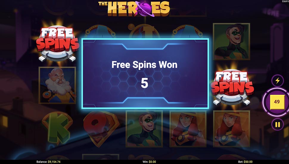 The Heroes slot free spins