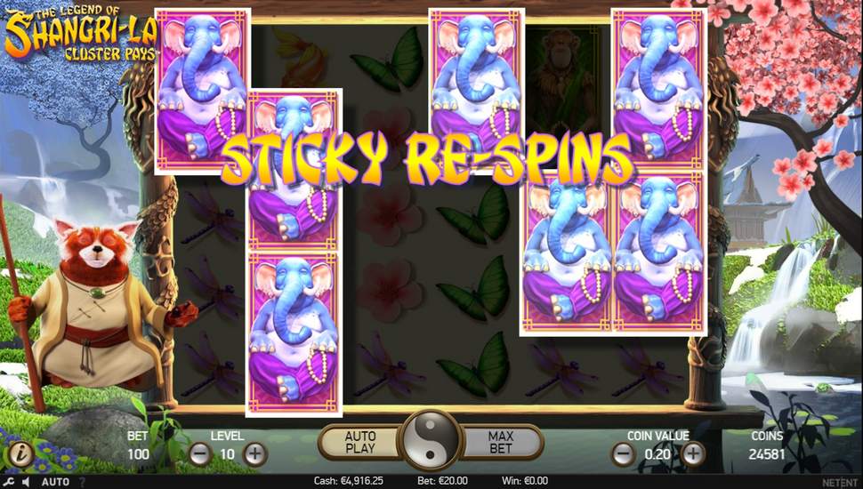 The Legend of Shangri-La: Cluster Pays Slot - Sticky Respins