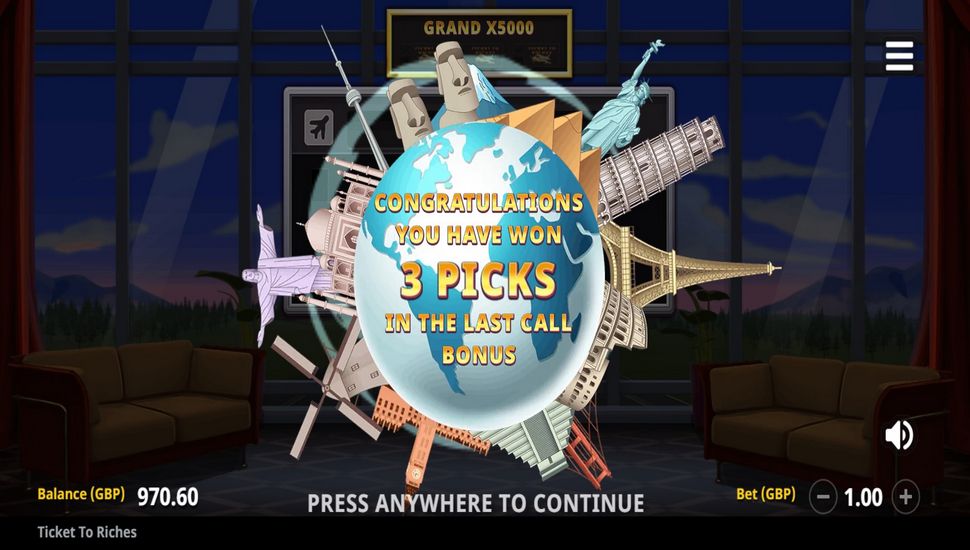 Ticket To Riches Slot - Last Call