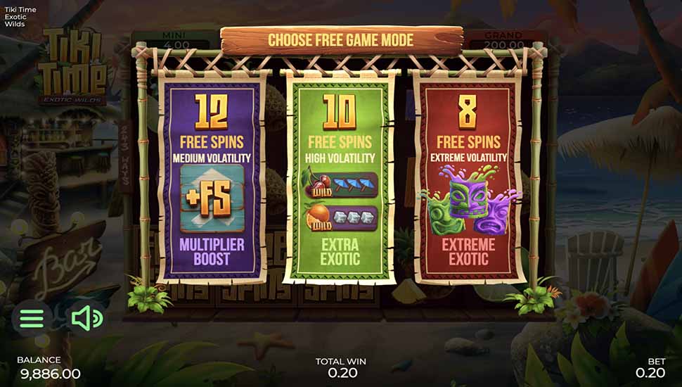 Tiki Time Exotic Wilds slot free spins