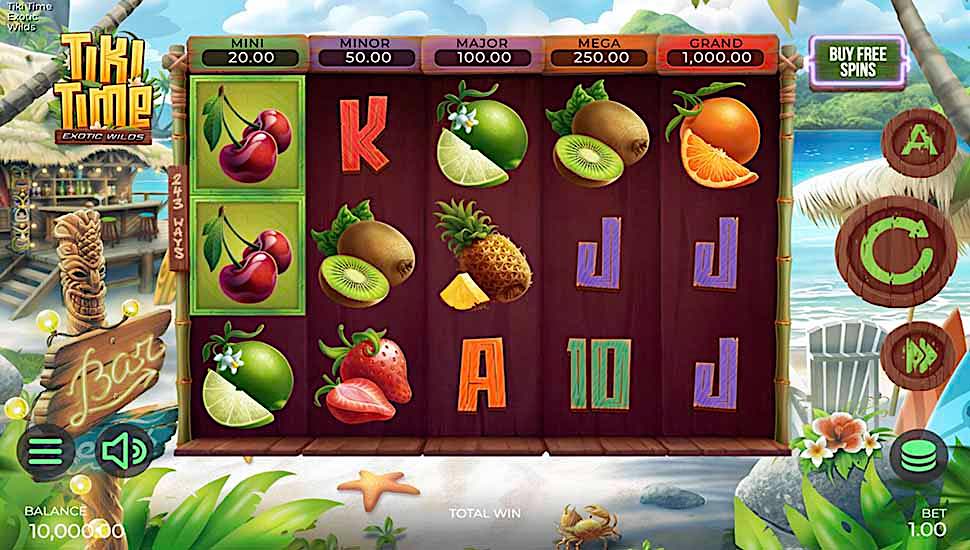 Tiki Time Exotic Wilds slot gameplay