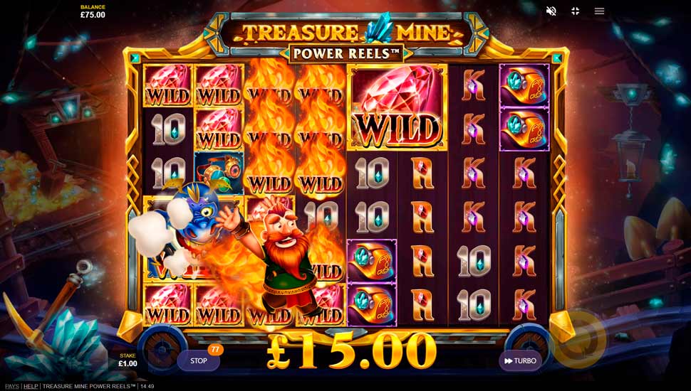 Treasure Mine Power Reels slot Wild Features