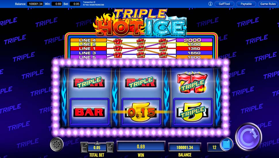 Triple hot ice slot Multiplier Feature