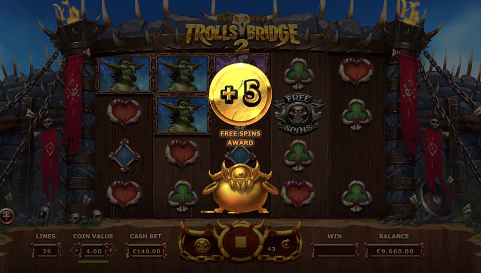 Trolls Bridge 2 slot Bonus Cauldron