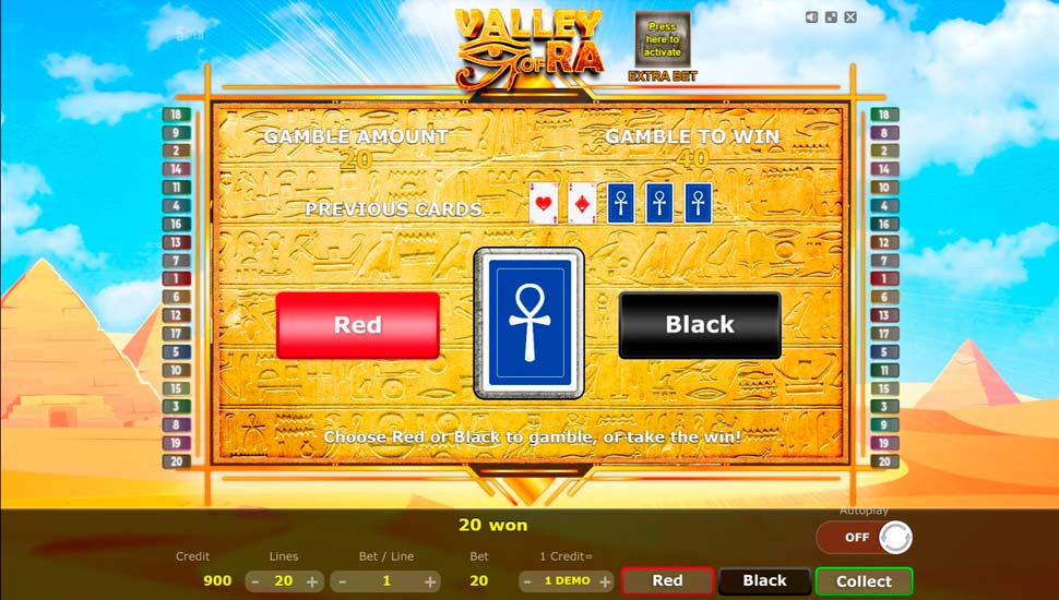 Valley of ra slot - Risk Gamble Option
