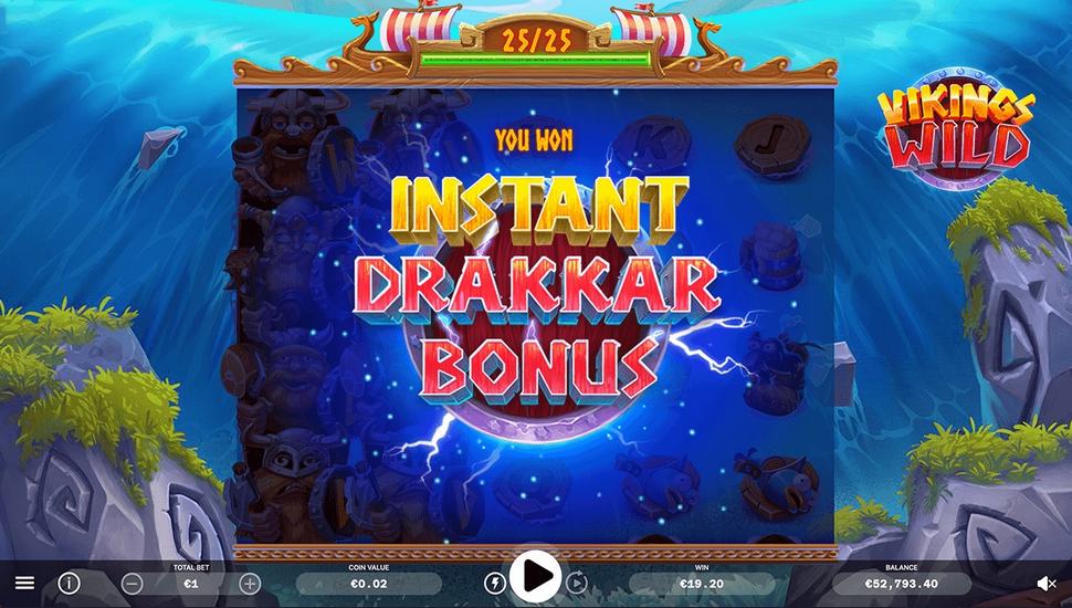 Vikings Wild slot Instant Drakkar Bonus Feature